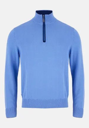 6th Sense Harry Half Zip Sweater O# - Cornflower