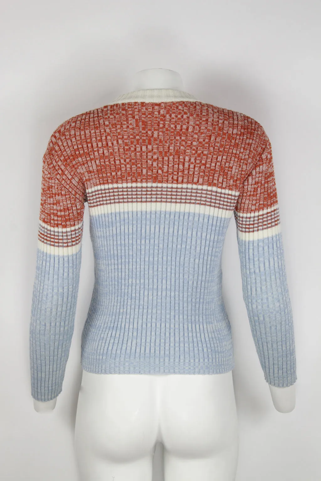 70s marled rib knit jumper - L