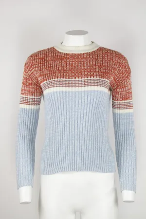 70s marled rib knit jumper - L