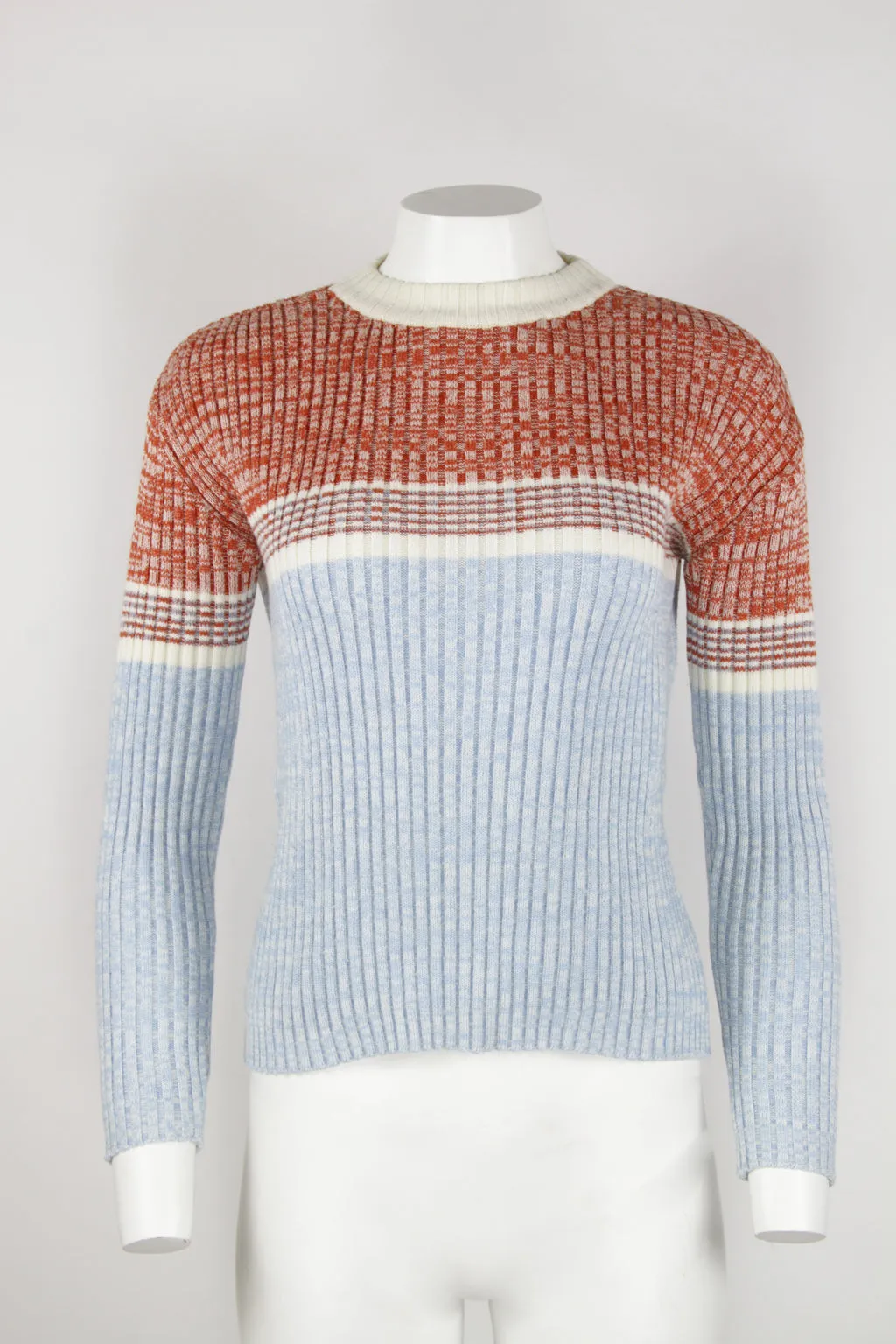 70s marled rib knit jumper - L