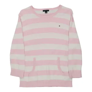 Age 14-16 Tommy Hilfiger Striped Jumper - Large Pink Cotton