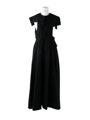 Asymmetry-collar Jumper-skirt (Black)