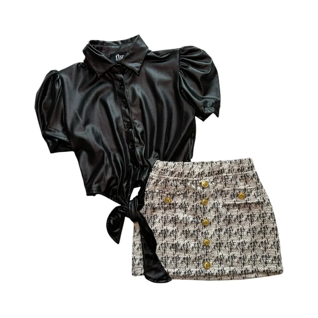 Black & White Tweed Skirt