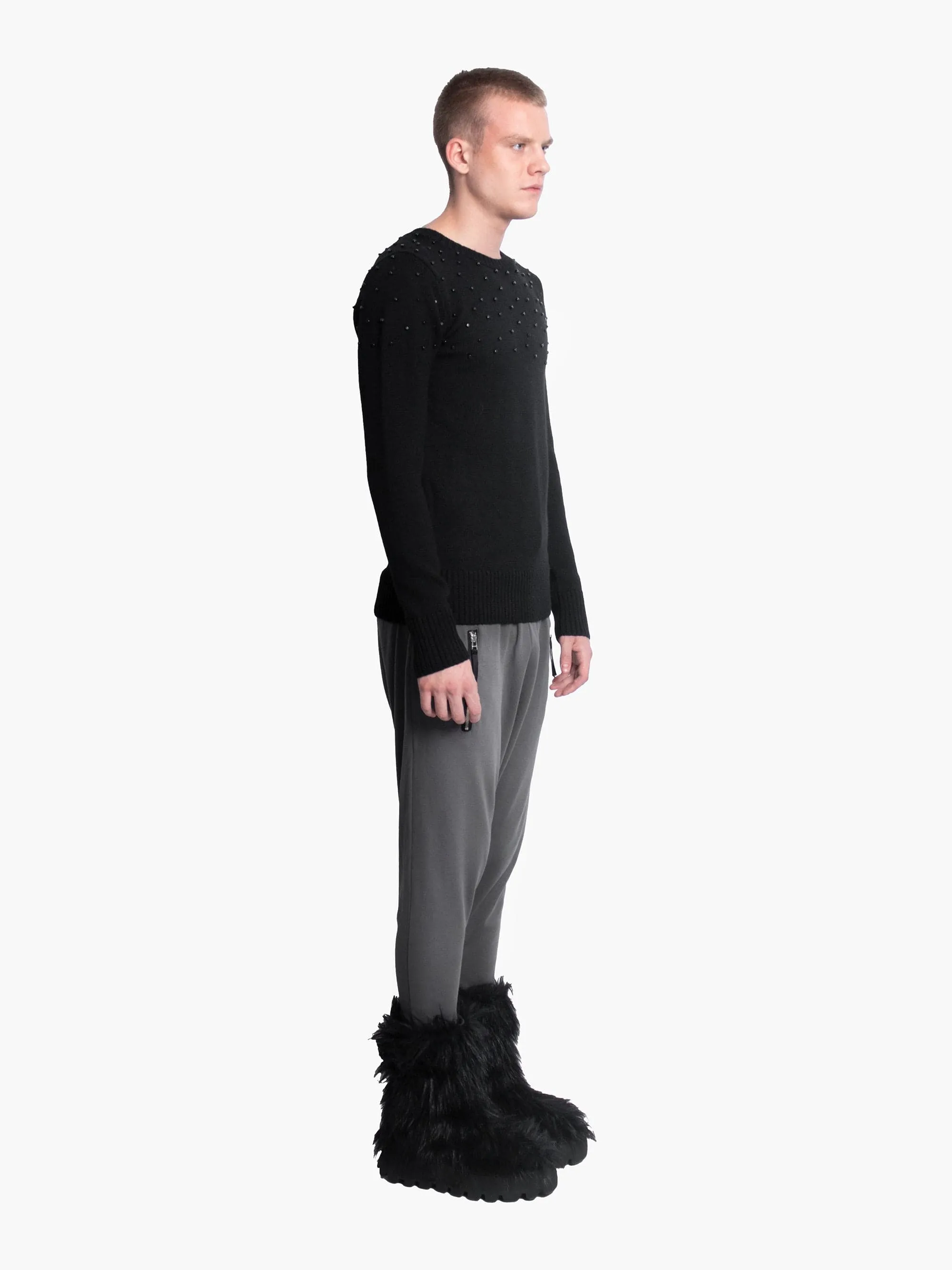 Black Jumper with Beaded Detail