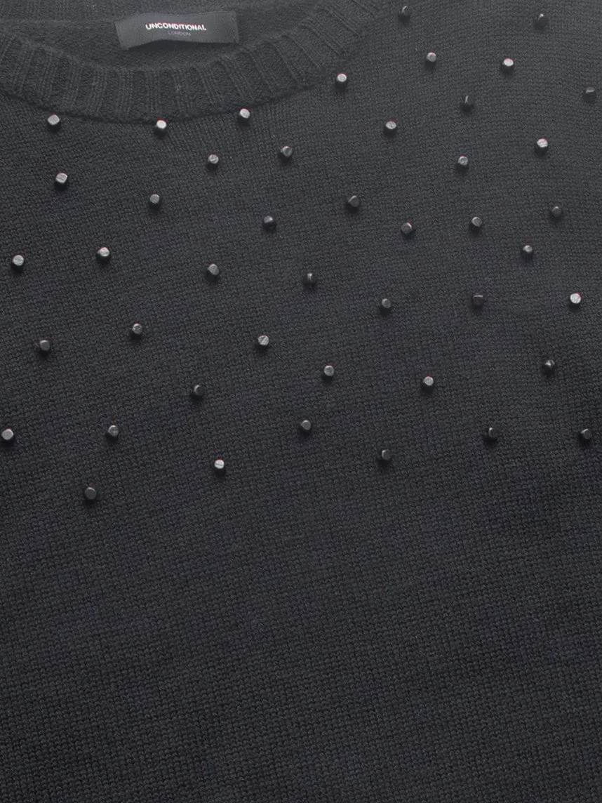 Black Jumper with Beaded Detail