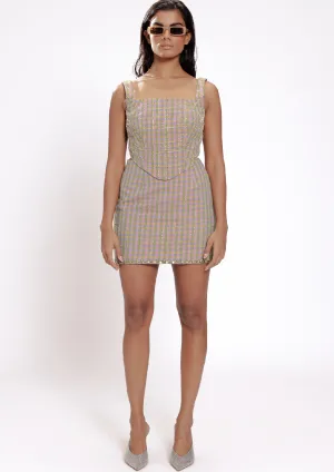 CHOWKDI EMBRIODERED MINISKIRT