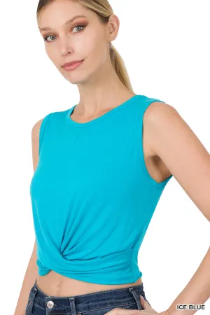 Connor Twist Tank In Light Blue