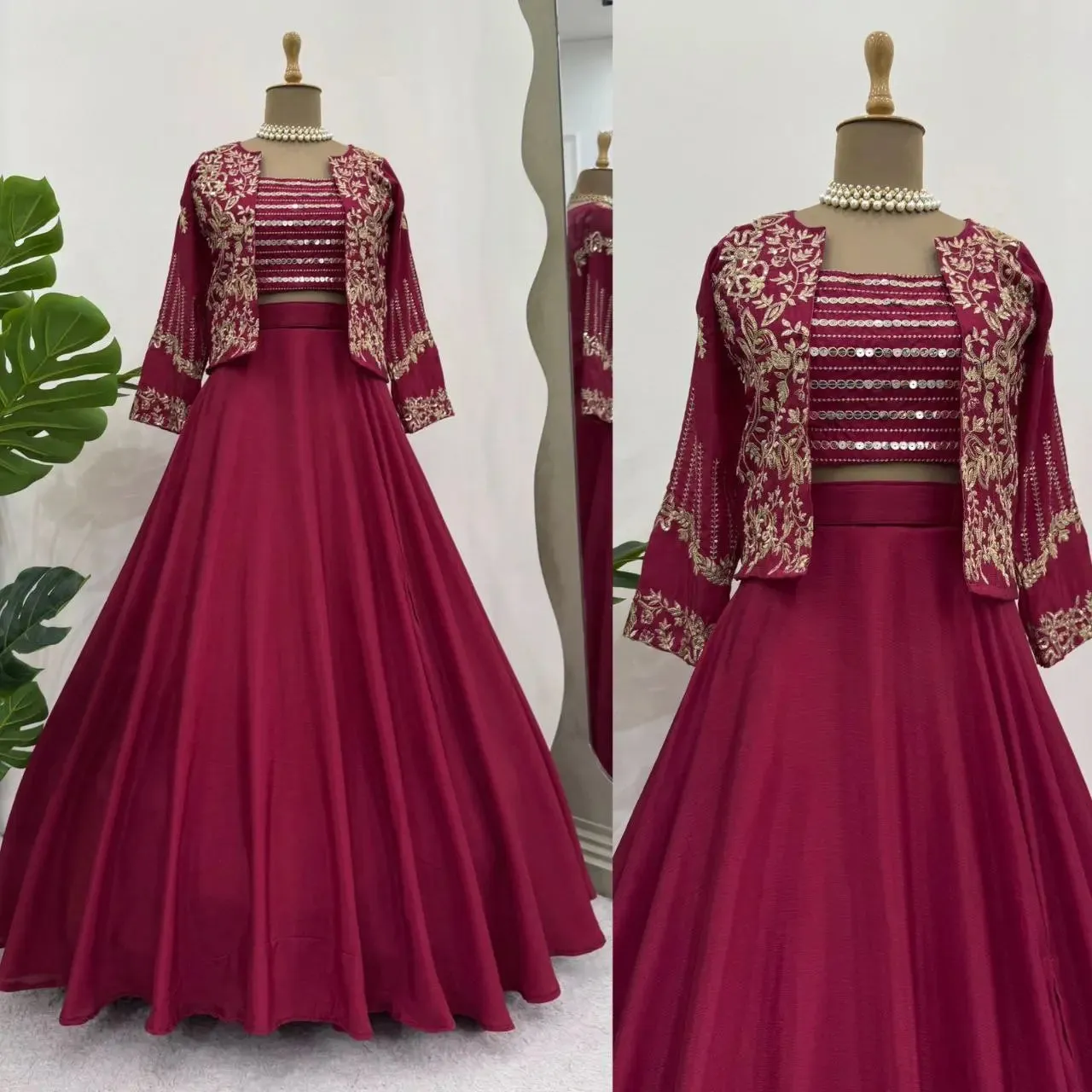 Fashion Skirt Set – 6000 Series Chinon Silk with Sequence Work