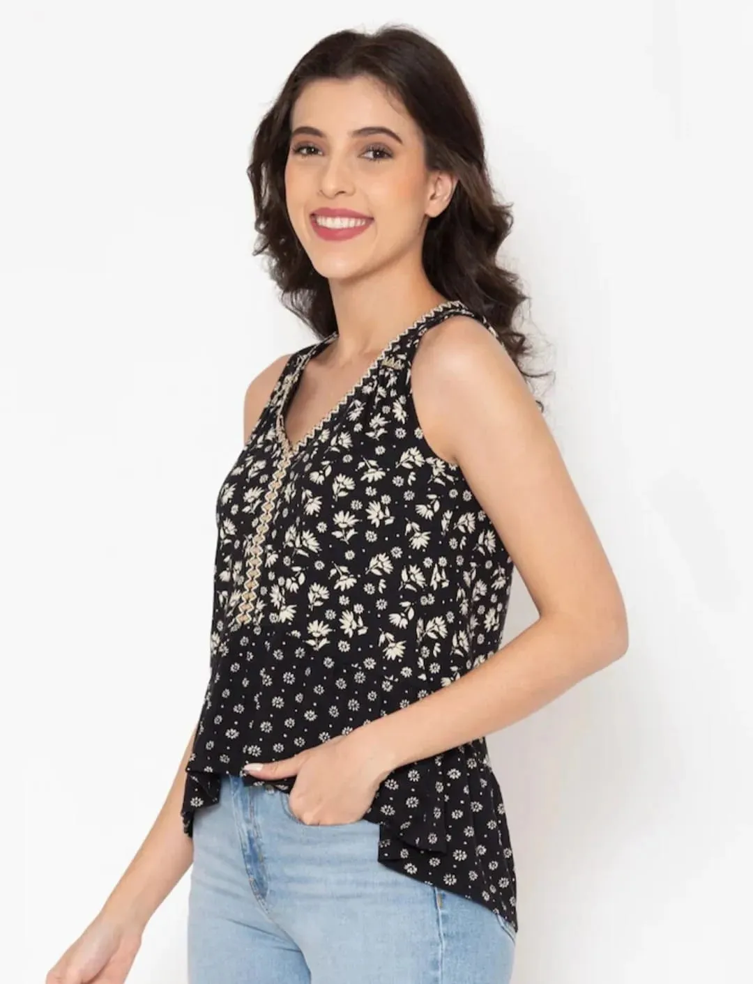 Flawless Women Floral Cotton Top | OROZCO