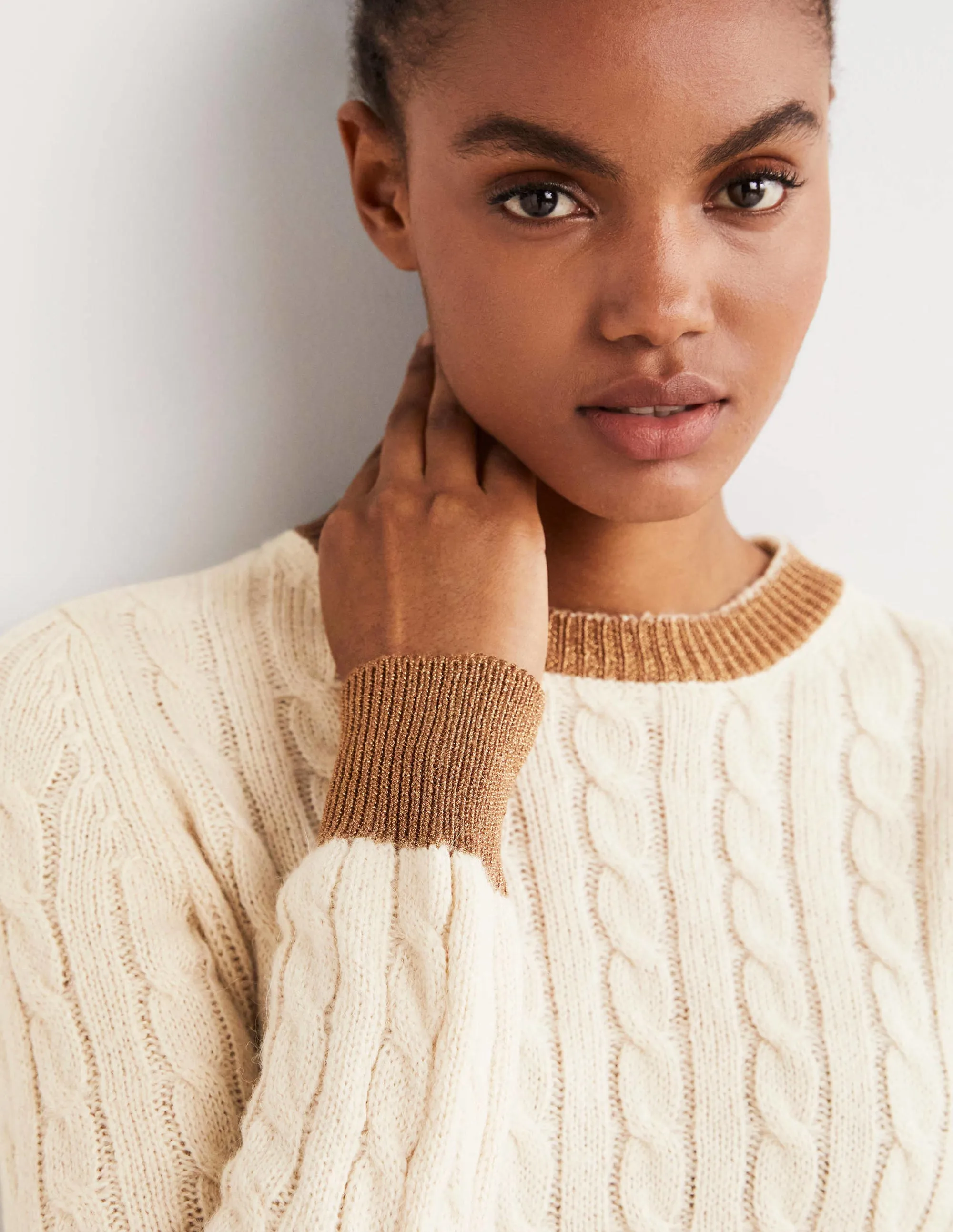 Fluffy Cable Sparkle Jumper-Rope, Gold Sparkle