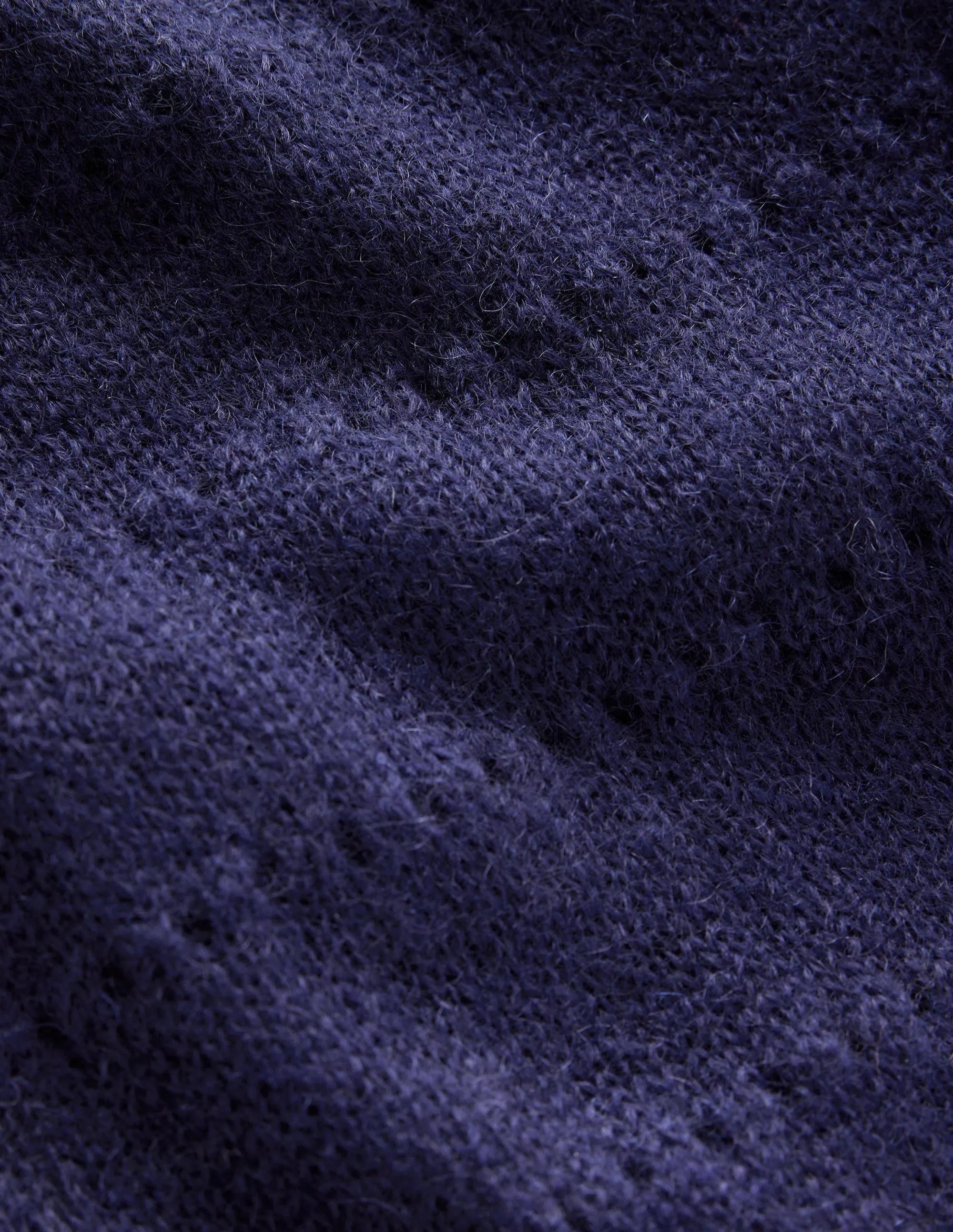 Fluffy Textured Jumper-Navy