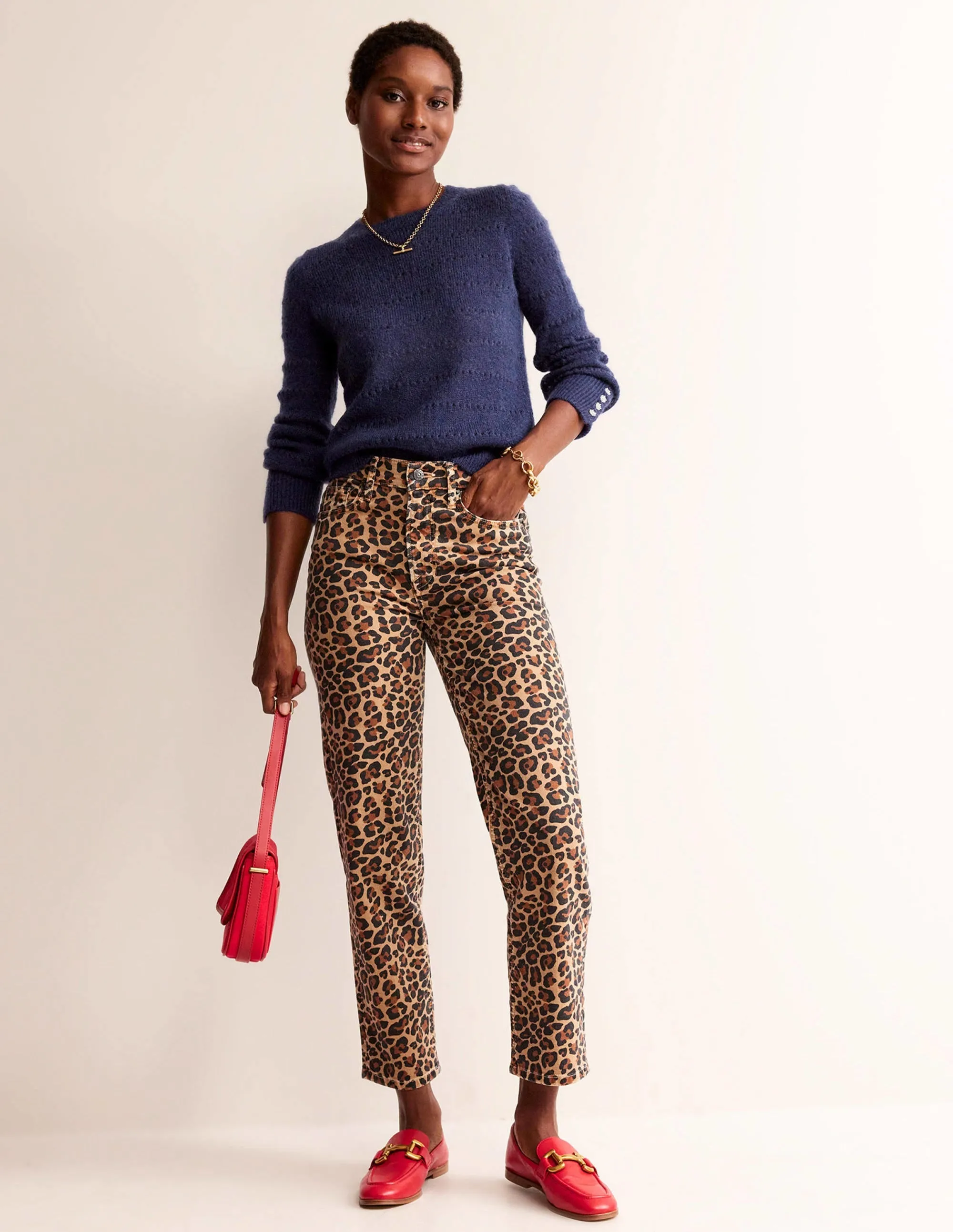 Fluffy Textured Jumper-Navy