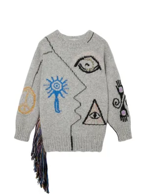 Folk Embroidery Jumper (Grey)