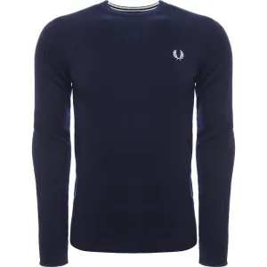 Fred Perry Crew Neck Jumper In Navy