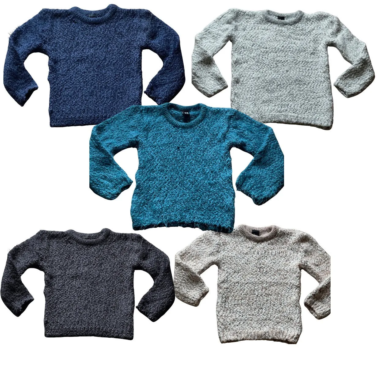 Girls Soft Textured Bubble Tight Knitted Warm Jumpers