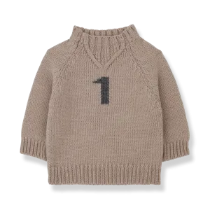 Leo 'Number One' Merino Wool Jumper (Old Rose)