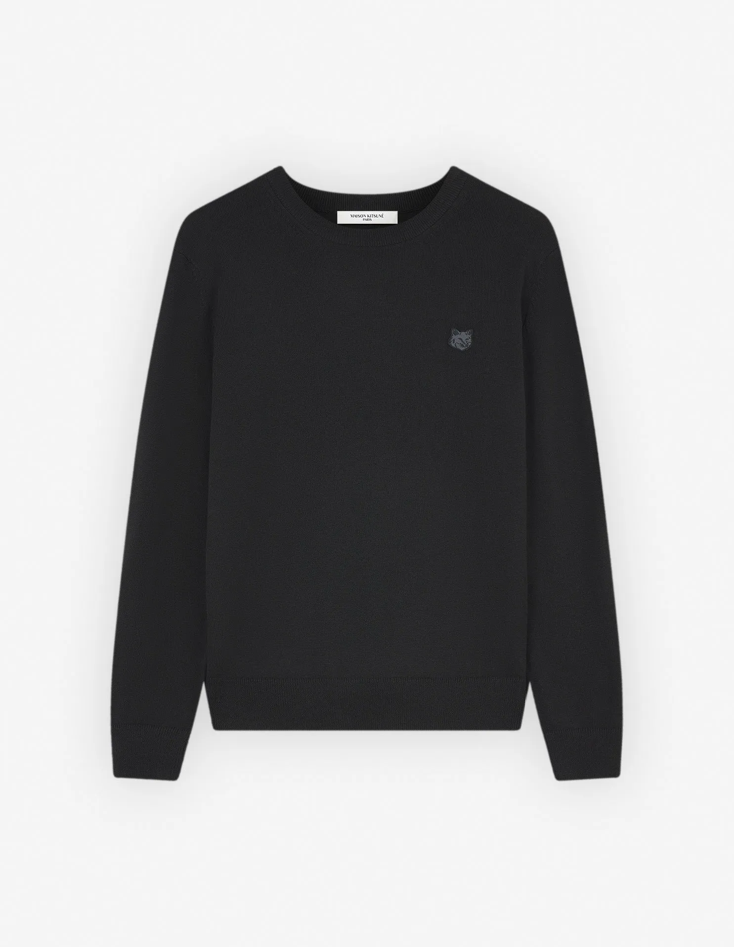 Maison Kitsune Men's Bold Fox Head Patch Regular Jumper Black LM00811KT1036 P199