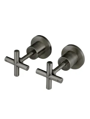 Meir | Shadow Gunmetal Round Cross Handle Jumper Valve Wall Top Assemblies