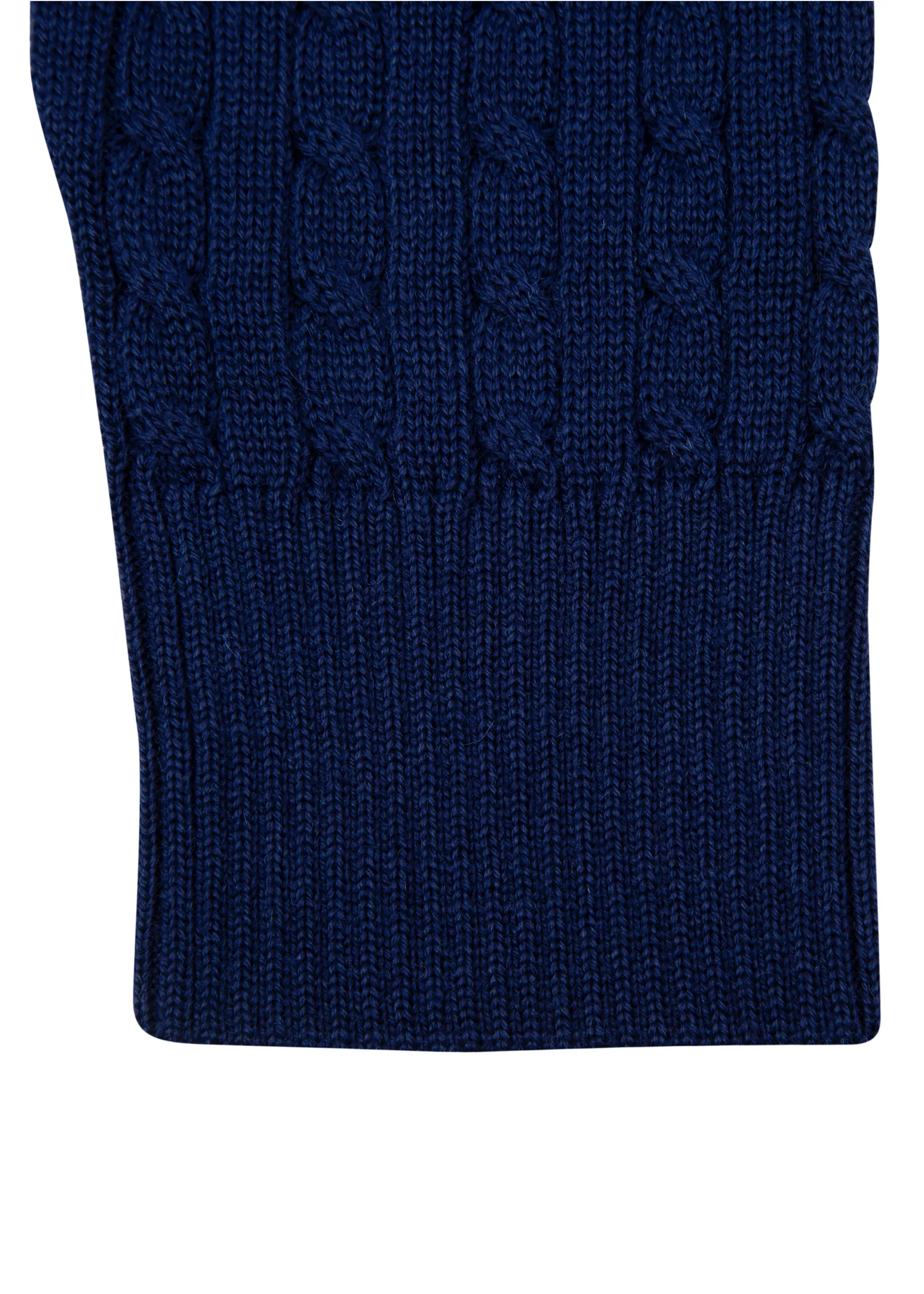 Men's Ink Blue Mildura Wool Cable Knit Crew Neck Jumper