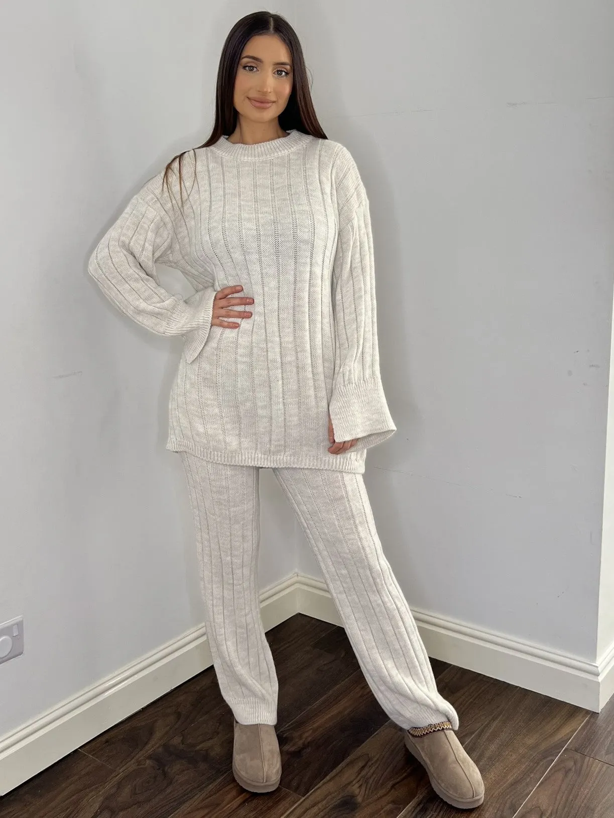 Naia Knitted Co-Ord - Beige