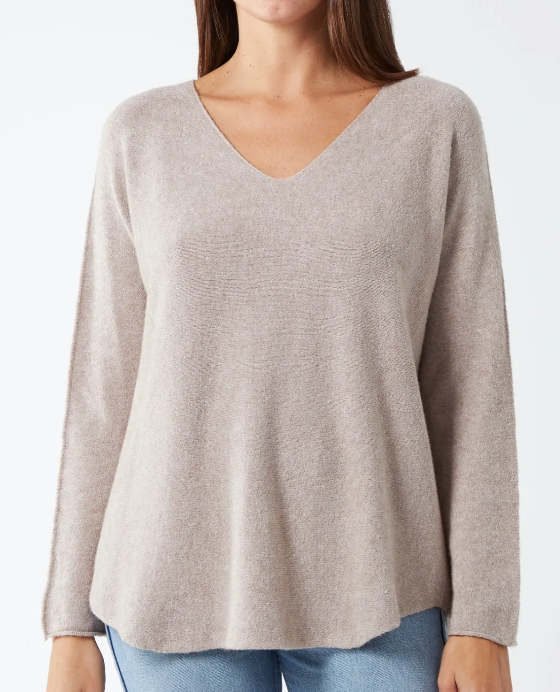 Plain V-Neck Jumper With Stitching Detail (5 Colours)