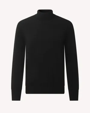 Roll Neck Black Cashmere Jumper