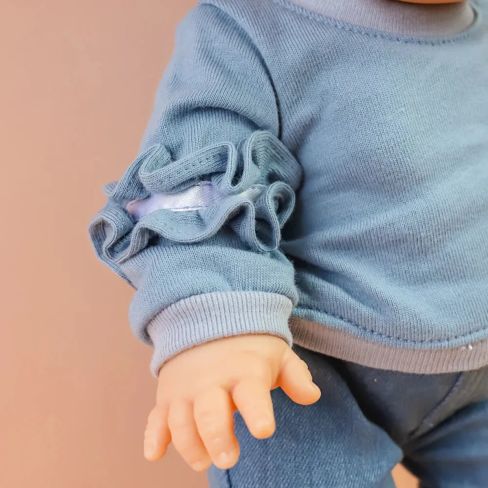 Ruffle Jumper & Denim Pants Set