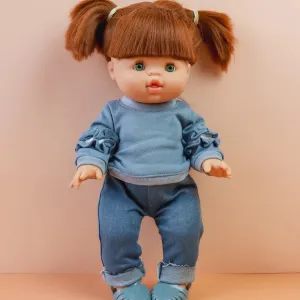 Ruffle Jumper & Denim Pants Set