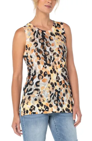Sleeveless Sweater with Side Slits