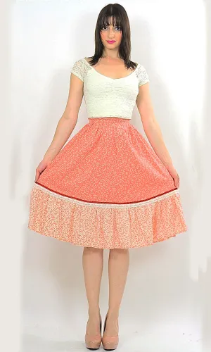 Vintage 70s Boho hippie floral rockabilly swing circle skirt Vintage 70s Boho hippie floral rockabilly swing circle skirt