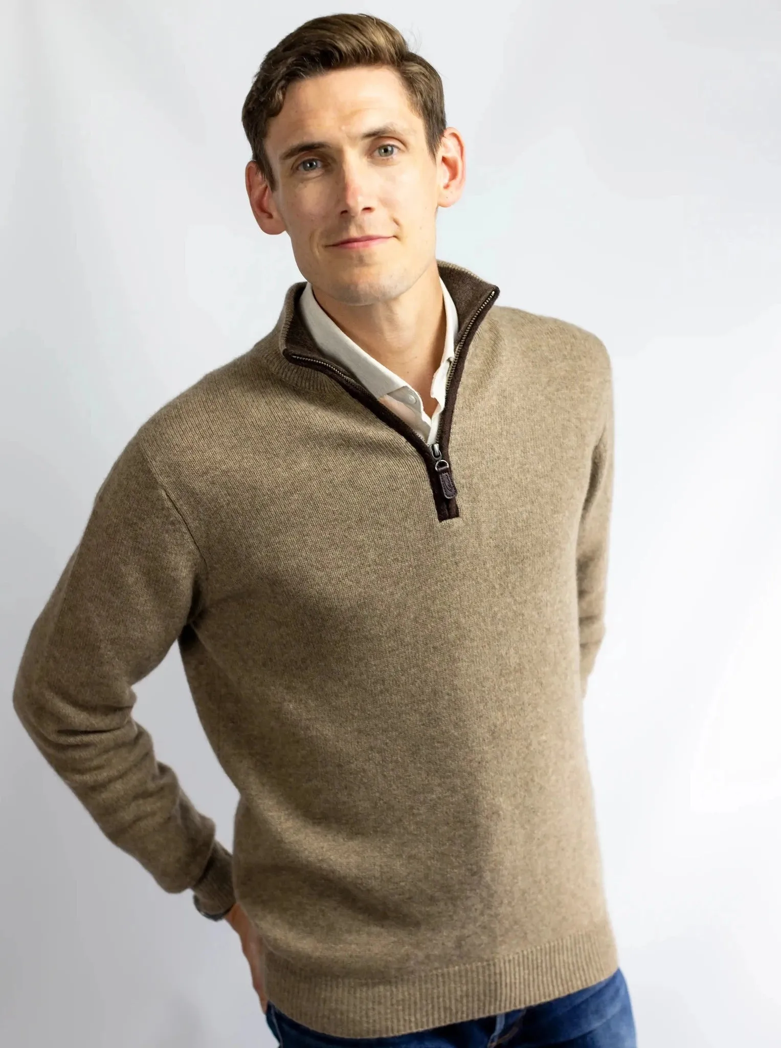 Zip Neck Jumper | Light Yak Yarn